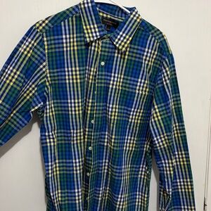 Banana Republic Blue and Green Casual Button Down Shirt